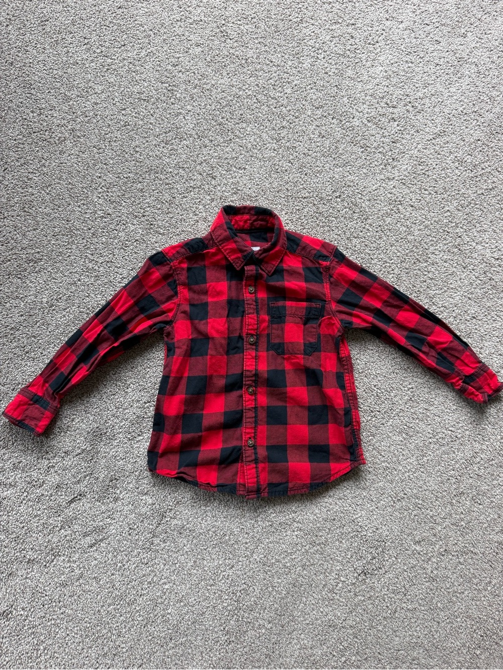 Carter's Red & Black Plaid Button-Down Shirt